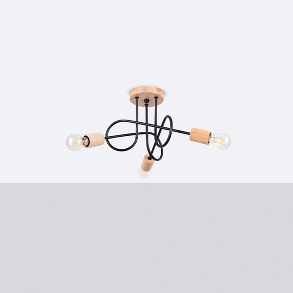 Lampa sufitowa w czarno-naturalnym kolorze 14x56 cm Tumber – Sollux-image-2