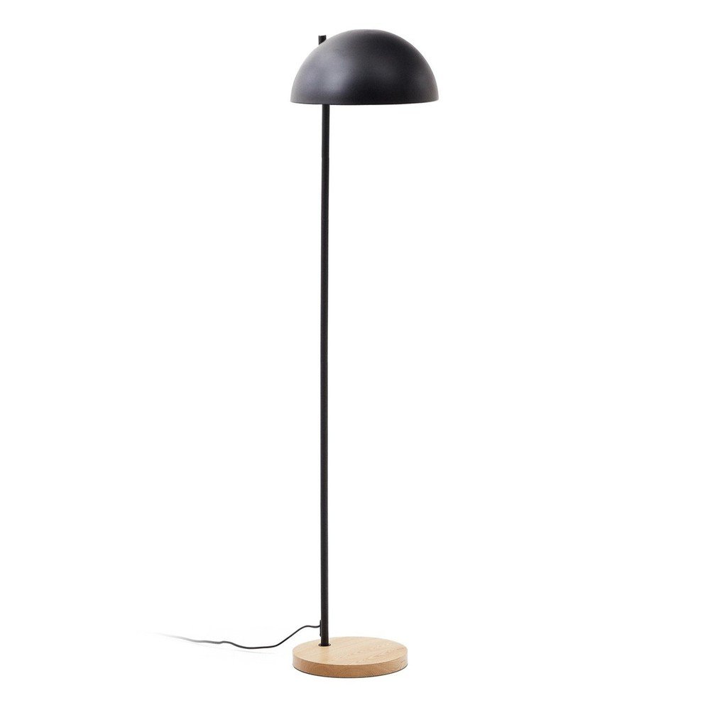 Czarno-naturalna lampa stojąca z metalowym kloszem (wysokość 150 cm) Catlar – Kave Home