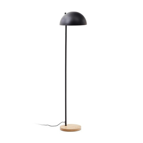Czarno-naturalna lampa stojąca z metalowym kloszem (wysokość 150 cm) Catlar – Kave Home
