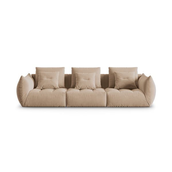 Beżowa aksamitna sofa 332 cm Bloom – Micadoni 