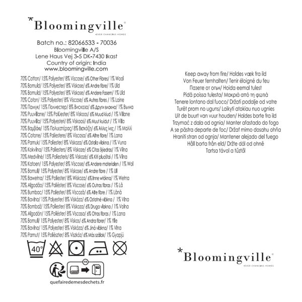 Niebiesko-beżowy koc z bawełny z recyklingu 130x160 cm Salobre – Bloomingville-image-4