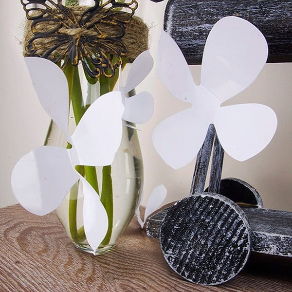 Zestaw 12 naklejek elektrostatycznych 3D Ambiance Flowers White -image-2