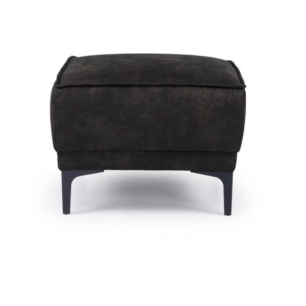 Antracytowy puf z imitacji skóry Copenhagen – Scandic