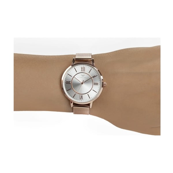 Zestaw damskiego zegarka z paskiem ze stali chirurgicznej i bransoletki Victoria Walls Centoro-image-3