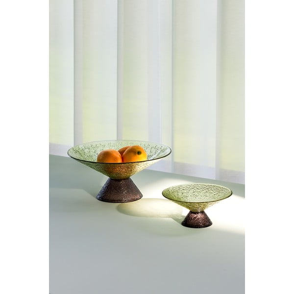 Zielono-brązowa szklana misa na owoce ø 25 cm Bonbon – Hübsch-image-4