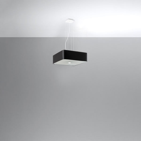 Czarna lampa z tekstylno-szklanym kloszem Kortez – Sollux-image-3