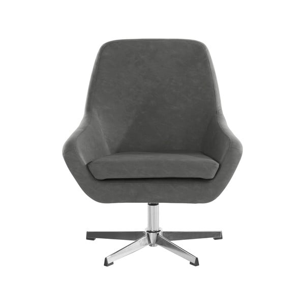 Szary fotel z imitacji skóry Naomi – Støraa-image-1