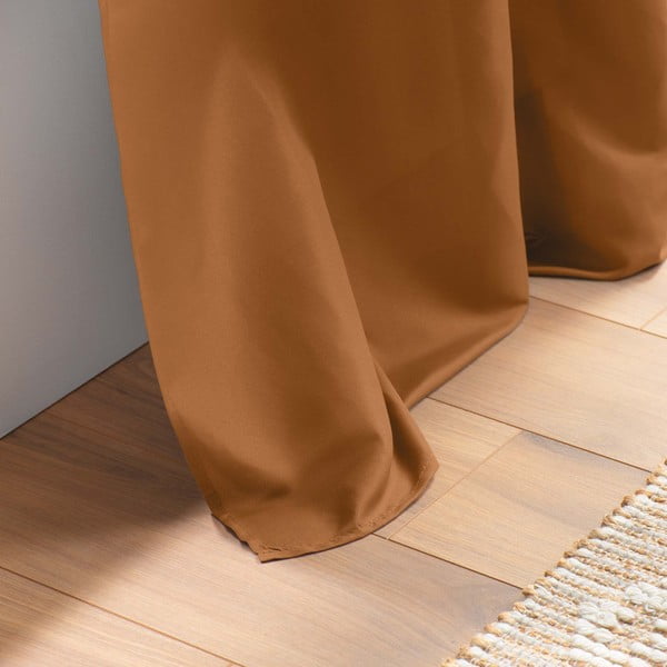 Brązowa zasłona z mikrowłókna 140x260 cm Absolu – douceur d'intérieur-image-3