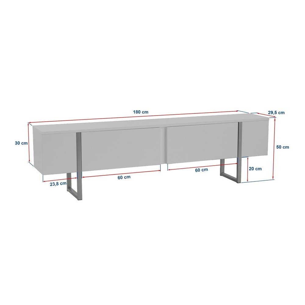 Szafka pod TV w dekorze orzecha w ciemnym naturalnym kolorze 180x50x29,5 cm Serenity – Kalune Design (zdjęcie 8)