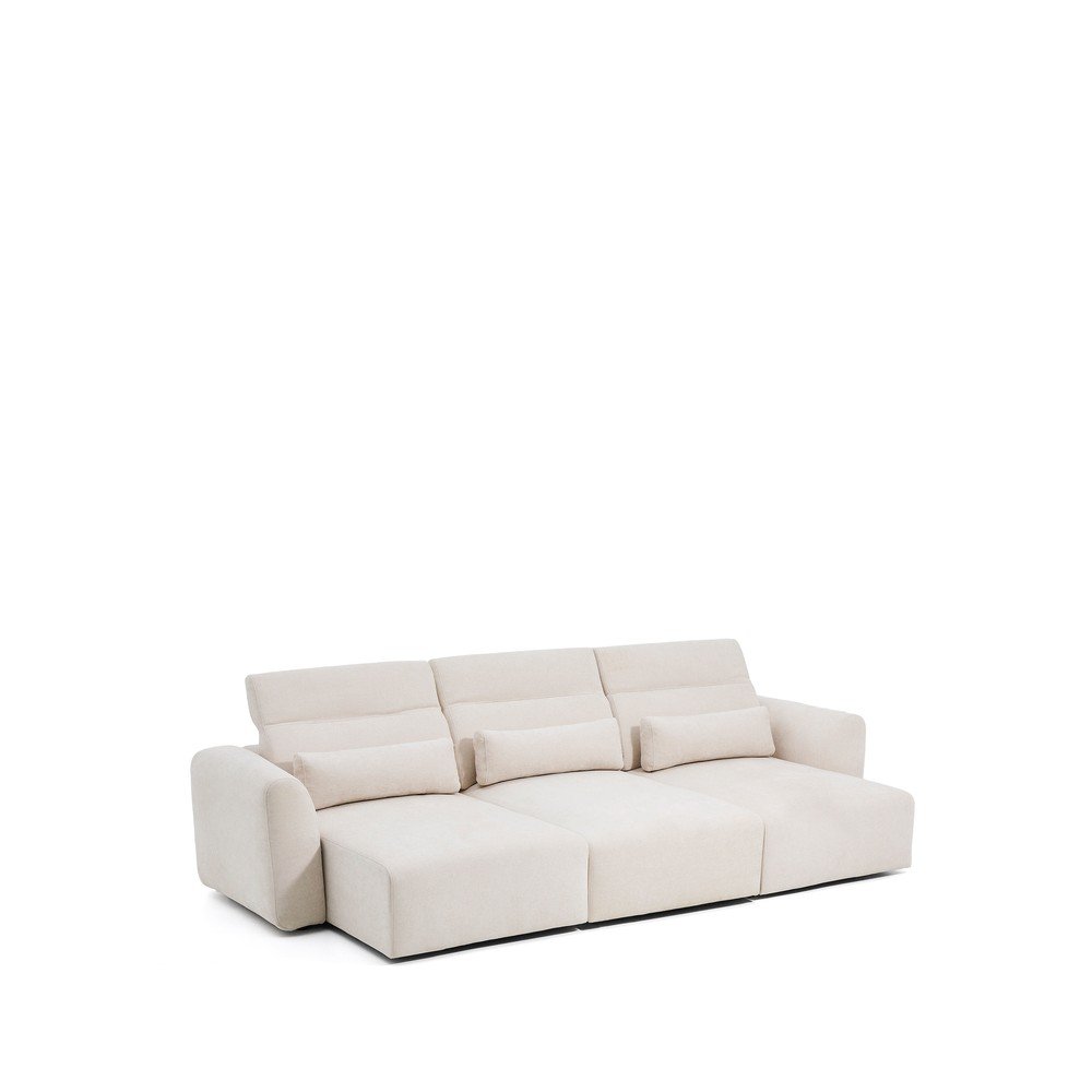Beżowa częściowo rozkładana/rozkładana sofa z tkaniny szenilowej z szezlongiem 335 cm Lares – Kave Home (zdjęcie 8)