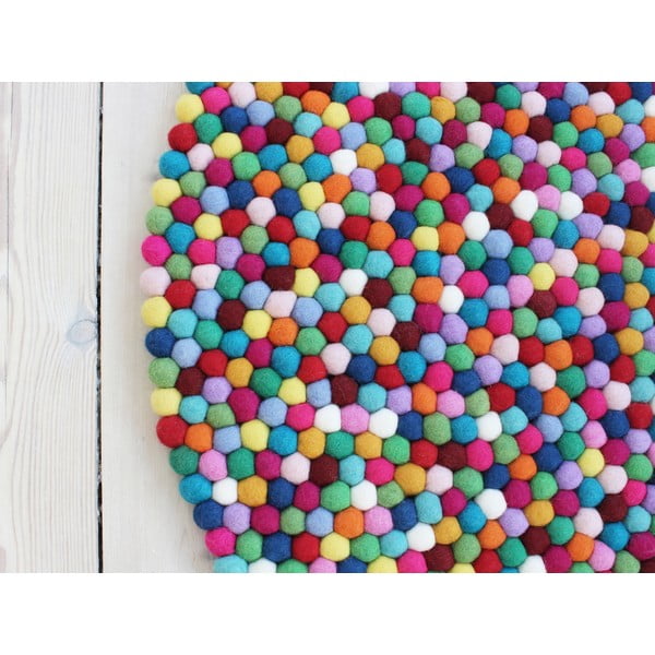 Wełniany dywan kulkowy Wooldot Ball Rugs Multi, ⌀ 140 cm