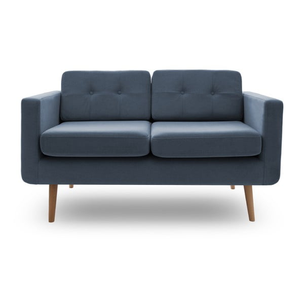 Jasnoniebieska sofa dwuosobowa z naturalnymi nogami Vivonita Sondero