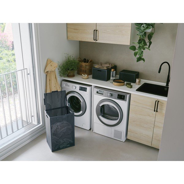 Ciemnoszary kosz na pranie z plastiku z recyklingu 60 l Kaya – Curver-image-1