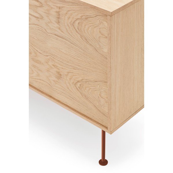 Ceglastoczerwona komoda w dekorze drewna dębowego Teulat Yoko, szer. 180 cm-image-1