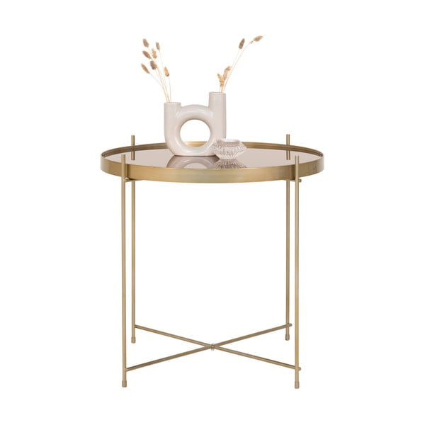 Okrągły stolik w kolorze złotym ø 48 cm Venezia – House Nordic-image-2