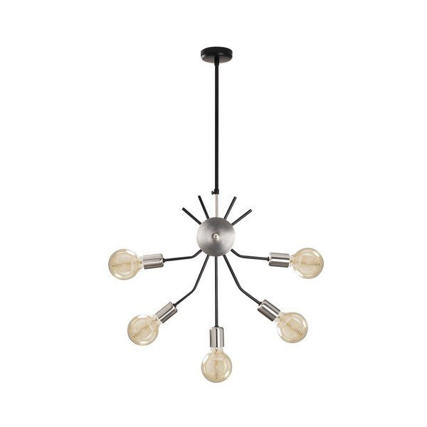 Czarna metalowa lampa wisząca w kolorze chromu Opviq lights Elena-image-2