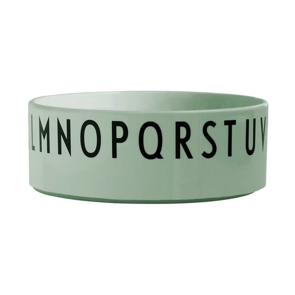 Zielona miska dla dzieci Design Letters Eat & Learn, ø 11 cm