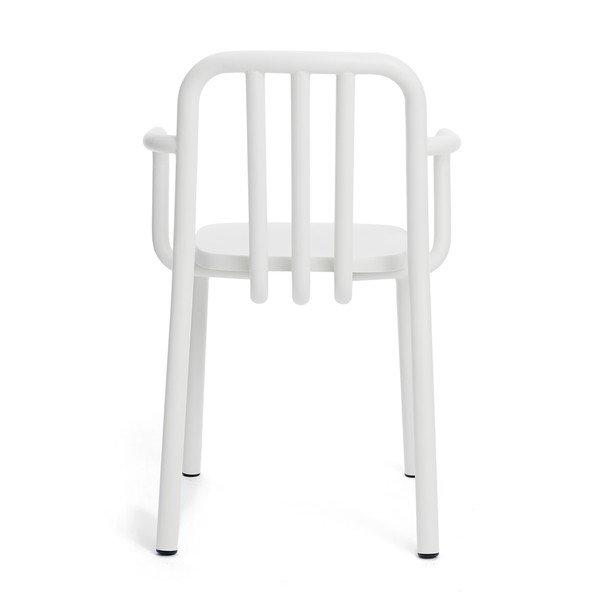 Białe krzesło z podłokietnikami Mobles 114 Tube-image-2