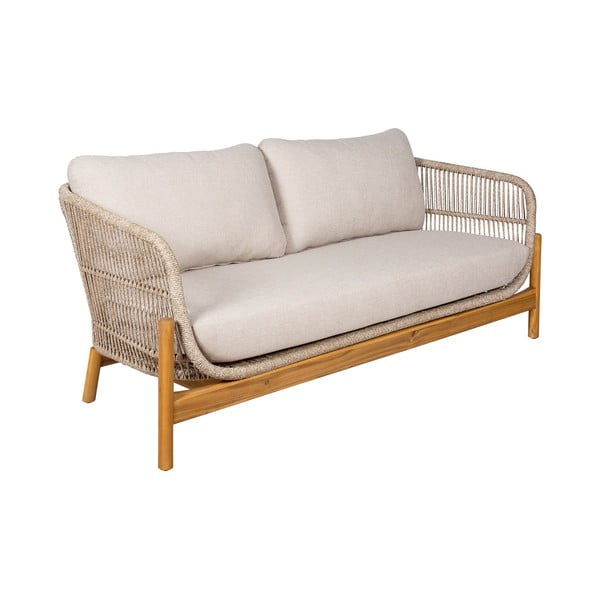 Kremowo-naturalny zestaw mebli ogrodowych z litego drewna akacjowego dla 4 osób Terracina – House Nordic-image-1