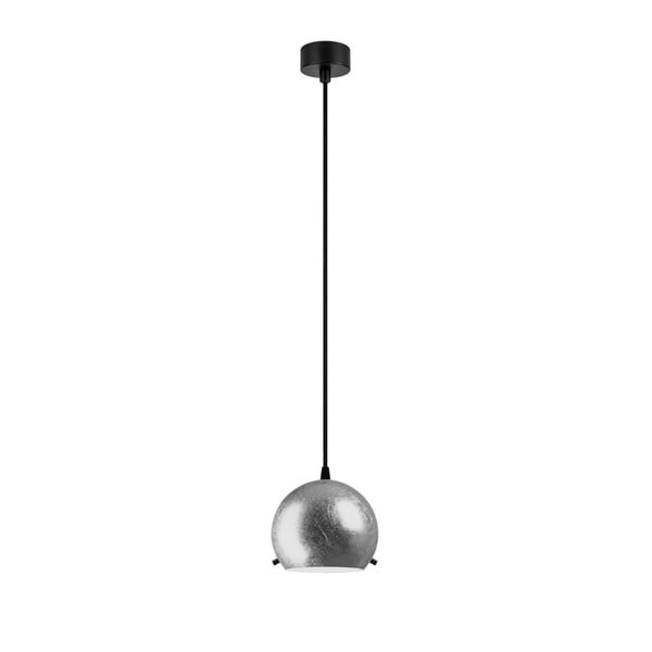 Lampa wisząca w srebrnej barwie z czarnym kablem Sotto Luce Myoo