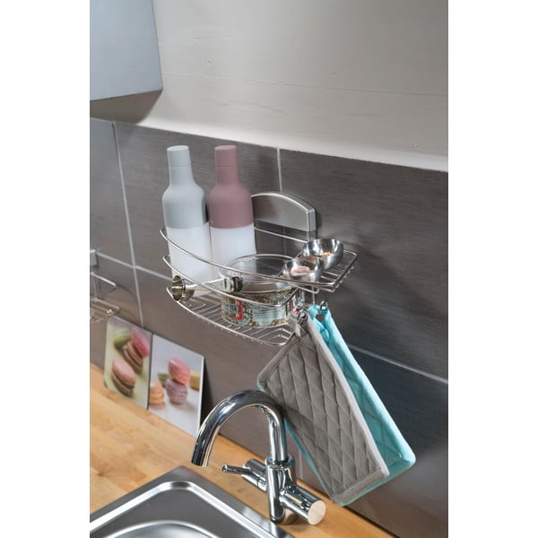 Stojak na kosmetyki z przyssawkami Gel, 35x16 cm-image-1