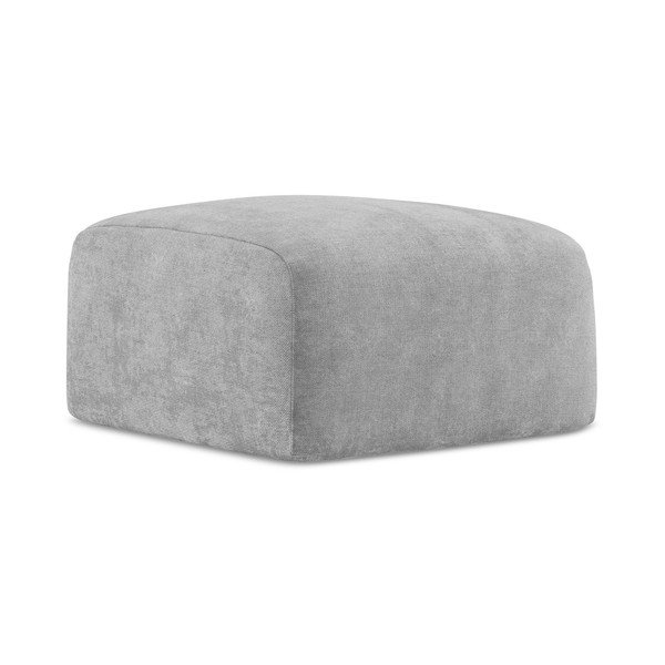 Jasnoszary podnóżek z tkaniny szenilowej Leila – Makamii-image-3