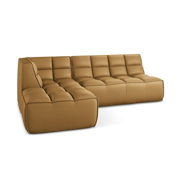 Koniakowy narożnik modułowy z imitacji skóry (strona zmienna) Kalai – Makamii-image-2