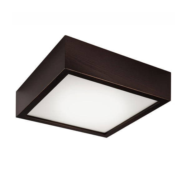 Ciemnobrązowa lampa sufitowa ze szklanym kloszem 27,5x27,5 cm Quadro – LAMKUR