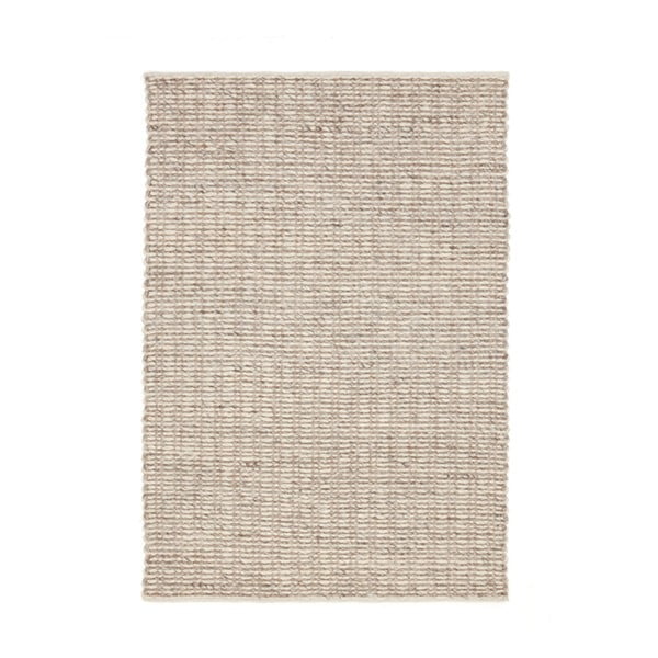 Kremowy dywan wełniany ręcznie tkany Linie Design Cemente, 80x160 cm