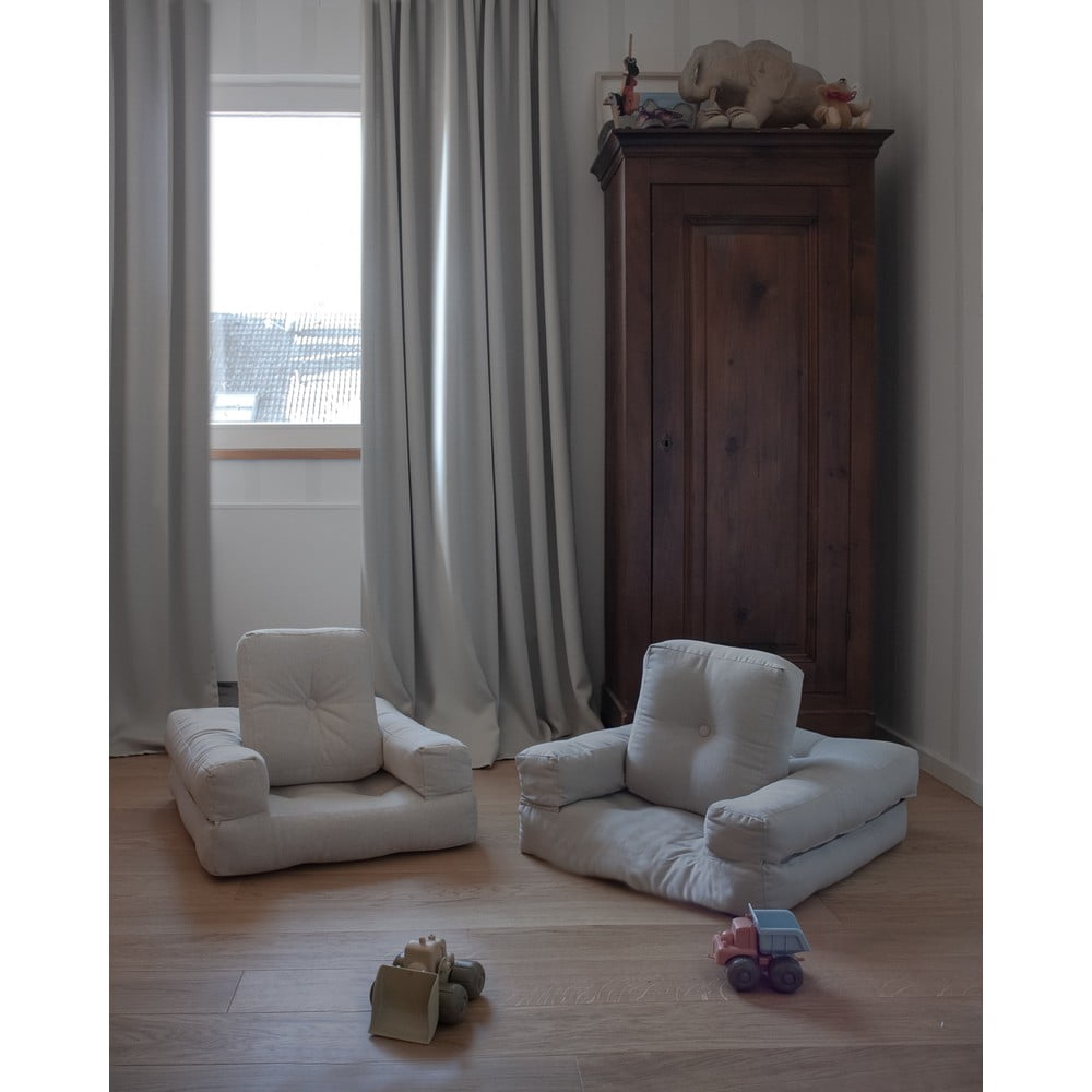 Dziecięcy fotel rozkładany s taburetkou Karup Design Mini Cube Dark Grey (zdjęcie 6)