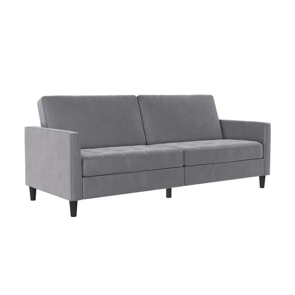 Jasnoszara aksamitna sofa 207 cm Presley – Støraa-image-2