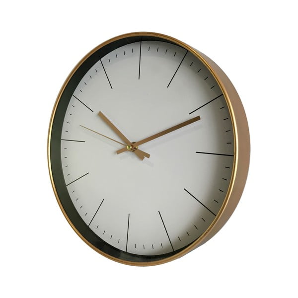 Złoty zegar ścienny w złotej barwie Maiko
  Bronce, ⌀ 30 cm