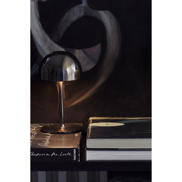 Ciemnoszara lampa stołowa LED ze zdalnym sterowaniem i metalowym kloszem (wysokość 22 cm) Tim – Sirius-image-3