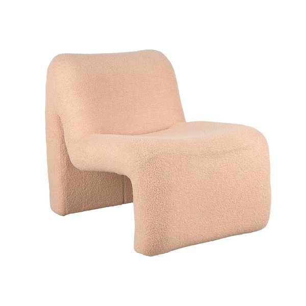 Beżowojasnobrązowy fotel z materiału bouclé Fuerza – Leitmotiv