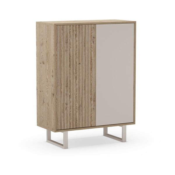 Szara szafka w dekorze dębu 90x120 cm Millay – Marckeric-image-3