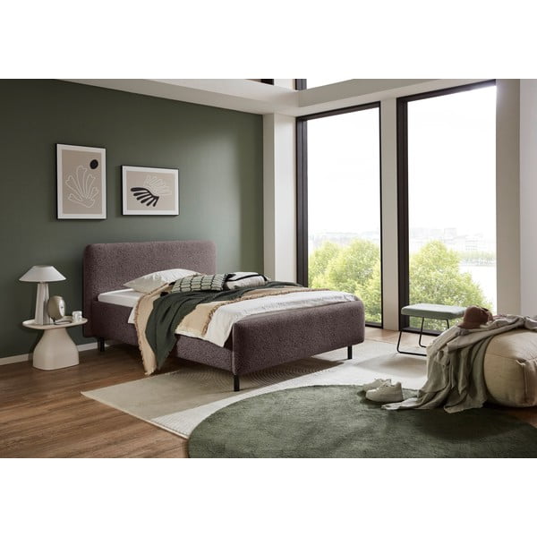 Antracytowe tapicerowane łóżko dwuosobowe bez stelaża 180x200 cm Primo – Meise Möbel-image-1