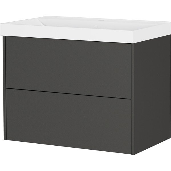 Antracytowa wisząca szafka pod umywalkę z matowym wykończeniem 81x65 cm Bodera – Germania
