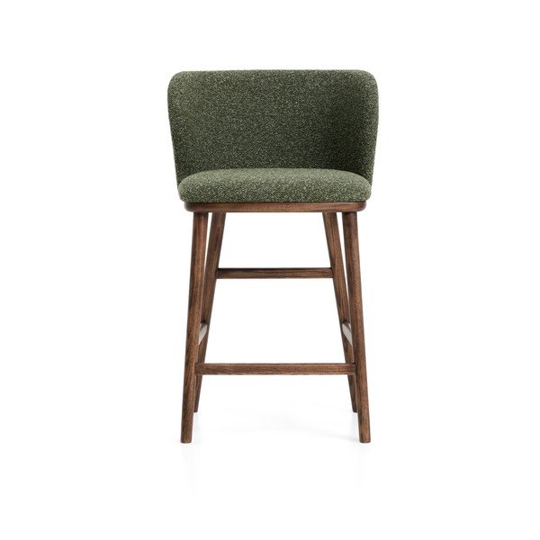 Ciemnozielony tapicerowany hoker (wysokość siedziska 65 cm) Ciselia – Kave Home-image-4