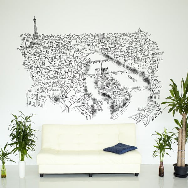 Naklejka Paris River Seine, 110x145 cm