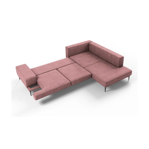 Różowy narożnik rozkładany Interieurs 86 Liege, prawostronny-image-4