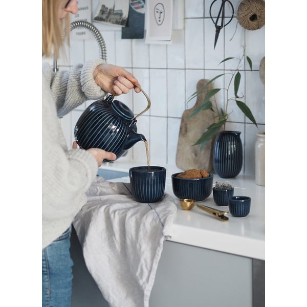 Ciemnoniebieski porcelanowy dzbanek do herbaty Kähler Design Hammershoi, 1,2 l-image-1