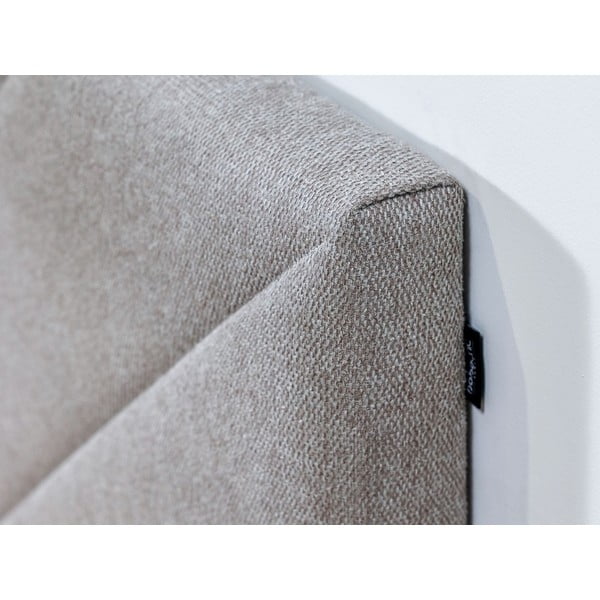 Beżowe tapicerowane łóżko dwuosobowe ze stelażem 160x200 cm Romane – Bobochic Paris-image-4