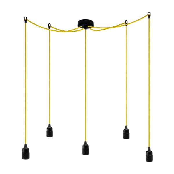Lampa
  wisząca z 5 żółtymi kablami Bulb Attack Uno