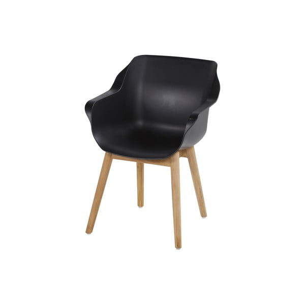 Czarne plastikowe krzesła ogrodowe zestaw 2 szt. Sophie Teak – Hartman