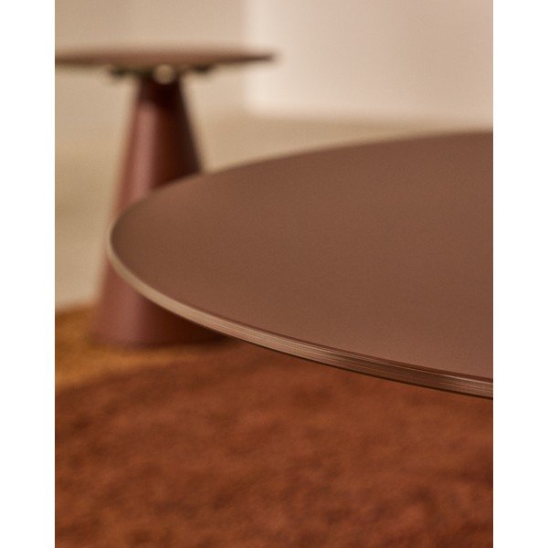 Okrągły stolik ze szklanym blatem w kolorze terakoty ø 80 cm Wilshire – Kave Home-image-4