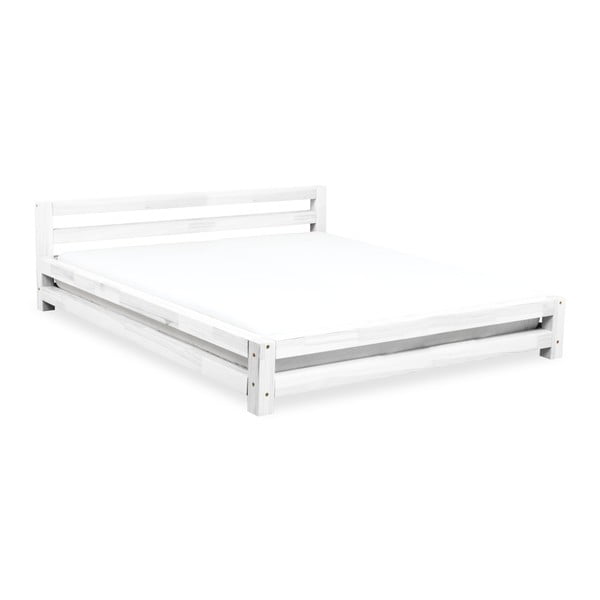 Białe łóżko 2-osobowe z drewna sosnowego Benlemi Double, 160x200 cm
