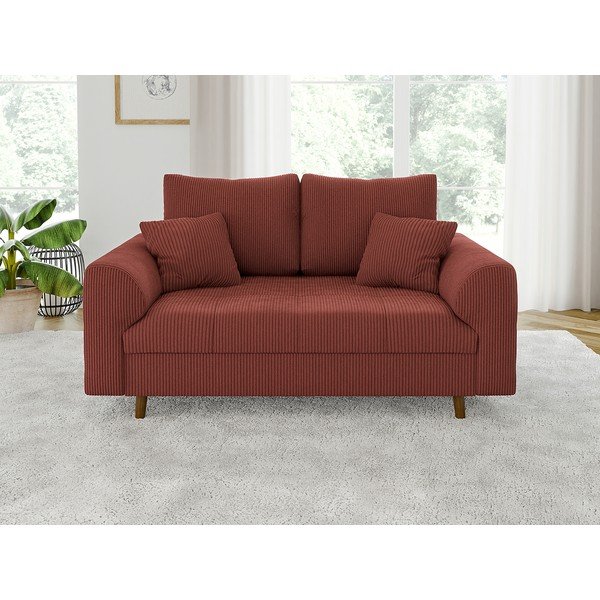 Ceglasta sztruksowa sofa 150 cm Ariella – Ropez-image-1