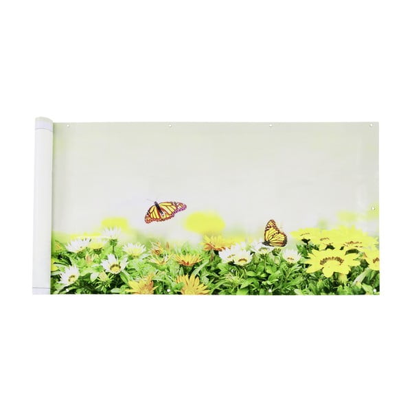 Żółto-zielona plastikowa osłona balkonowa 500x85 cm Butterfly – Maximex-image-2