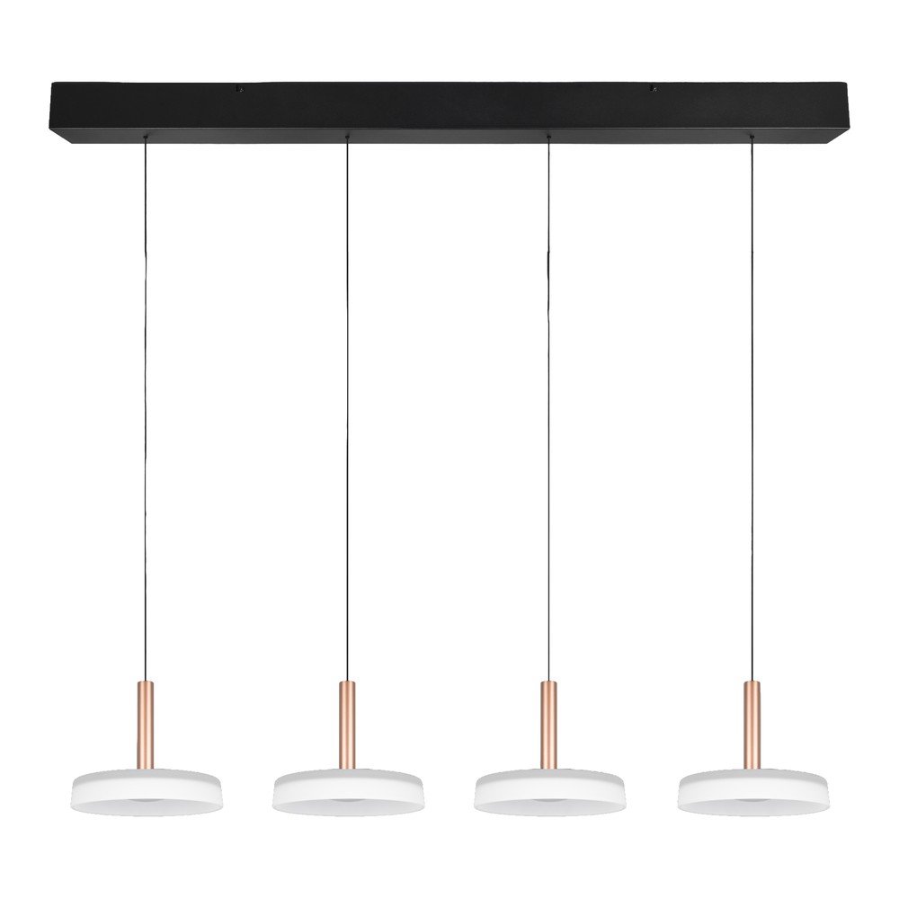 Lampa wisząca LED  w czarno-biało-złotym kolorze ze ściemniaczem i szklanym kloszem Celeste – Trio