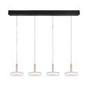 Lampa wisząca LED  w czarno-biało-złotym kolorze ze ściemniaczem i szklanym kloszem Celeste – Trio